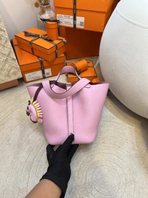 002d39f9e80afdc Hermes Picotin 18CM TC Leather X9 Mauve Sylvestre Silver Hardware
