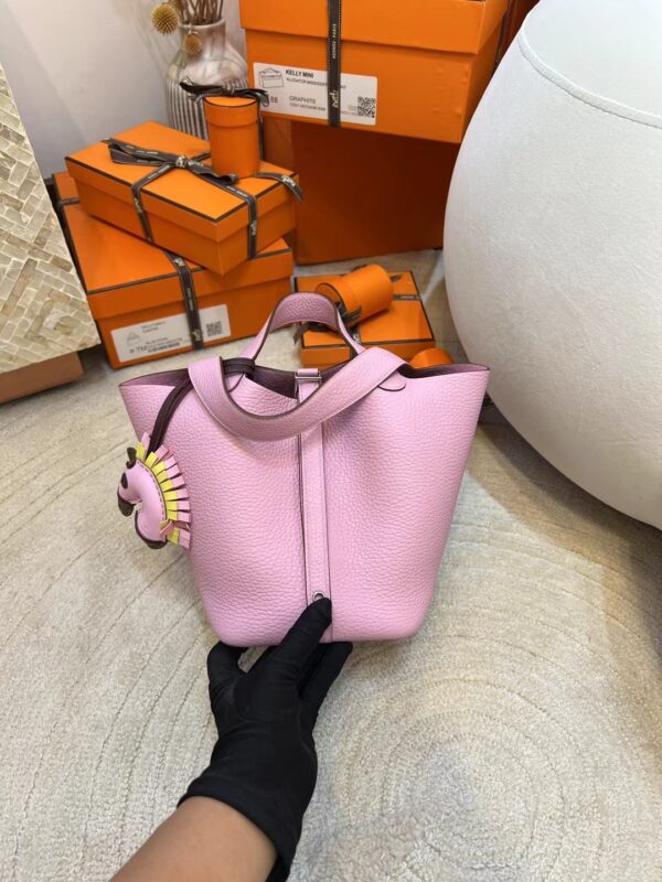 Hermes Picotin 18CM TC Leather X9 Mauve Sylvestre Silver Hardware