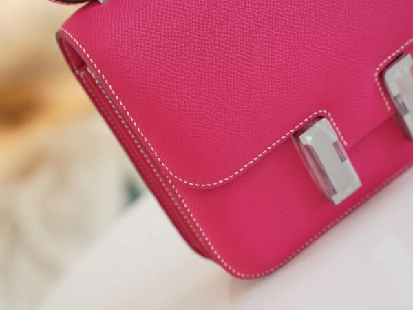 Wholesale GPCMode Hermes Constance 19CM E5 Rose Tyrien Epsom Leather Silver Hardware