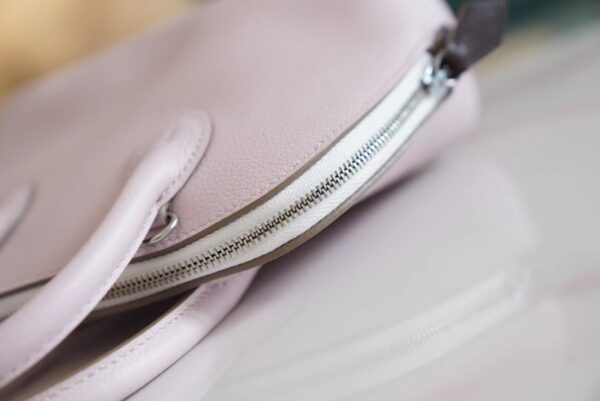 Sale Hermes Mini Bolide 18CM 09 Mauve Pale/ Three Colors Evercolor Silver Hardware