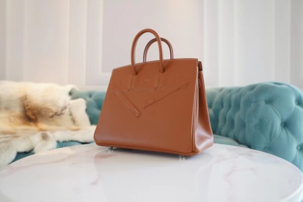 Fashion GPCMode Factory Hermes Birkin25CM Shadow CK37 Gold Swift Leather