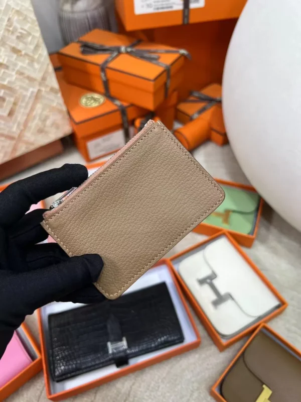 New Arrival Hermes Roulis Slim Wallet Chevre Leather 2J Quebracho Silver Hardware