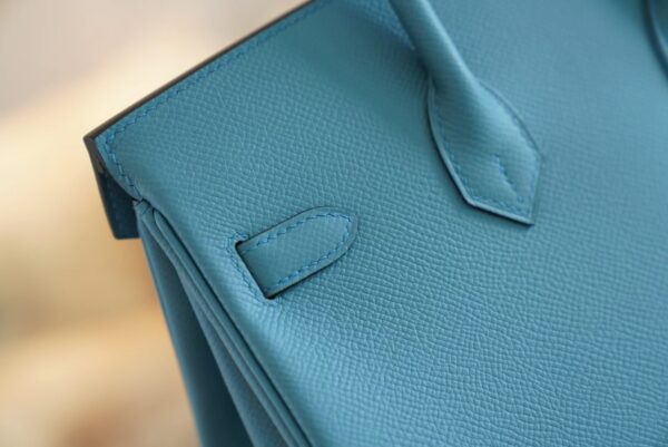 Fashion Hermes Birkin 25CM Epsom 7B Turquoise Silver Hardware