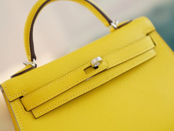 GPCMode Hermes 9O Naples Yellow/8L Beton Inner Chevre Leather Mini Kelly19CM