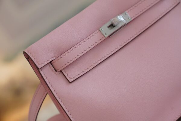 GPCMode Hermes Kelly Danse 22CM 3Q Rose Sakura Swift Leather Silver Hardware