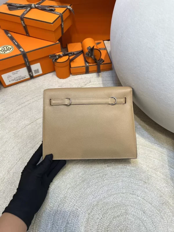 UK London Hermes 0M Chai Kelly Danse 22CM Evercolor Silver Hardware