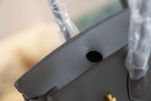 Full Handmade Hermes Birkin Bag30CM 88 Gris Graphite Jonathan Leather Gold Hardware