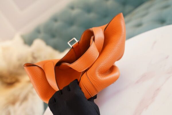 Full Handmade Hermes 93 Orange Clemence Leather Picotin18CM Silver Hardware