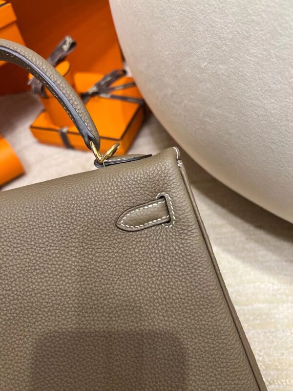 Hong Kong Hemes Kelly 25CM Togo Leather CK10 Craie Gold Hardware