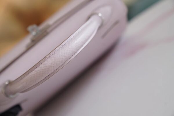 New Arrival Hermes Kelly 25CM 09 Mauve Pale Epsom Leather Silver Hardware