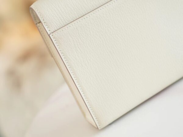Stock Hermes Verrou Mini C10 Craie Chevre Leather Crossbody Bag Silver Hardware