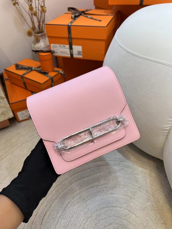 Saudi Arabia Riyadh Hermes Roulis 18cm Swift 3Q Rose Sakura Silver Hardware