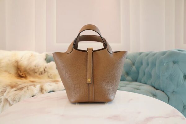 GPCMode Hermes Picotin Bag18CM D0 Berge De Weimer Clemence Leather Gold Hardware