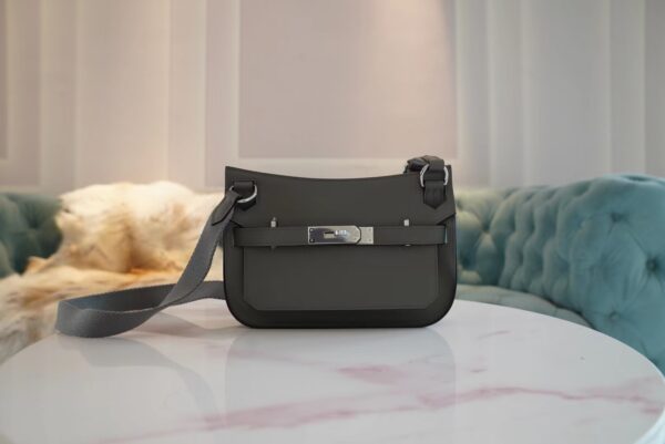 Full Handmade Hermes 0L Gris Meyer Swift Leather Jypsiere Mini Silver Hardware