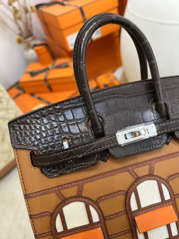 Hermes Birkin Faubourg 20CM 37 Gold Four Leathers Silver Hardware