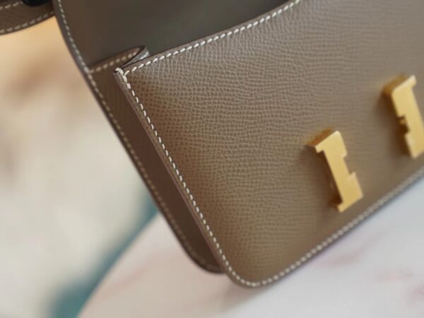 Full Handmade Hermes Constance14cm C18 Gris Etoupe Epsom Leather Gold Hardware