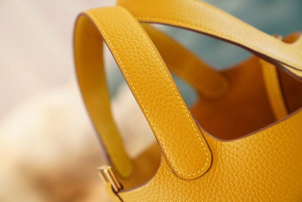 GPCMode Factory Hermes Picotin Bag18CM 9D Amber Clemence Leather Silver Hardware