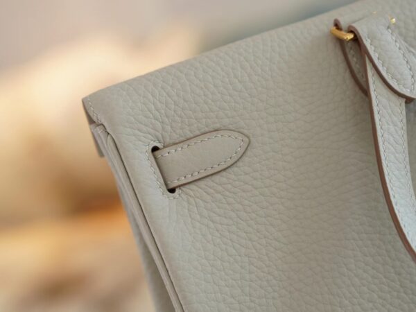 Handmade Hermes Kelly Ado Backpack 22cm Clemence 80 Gris Pearl Gold Hardware