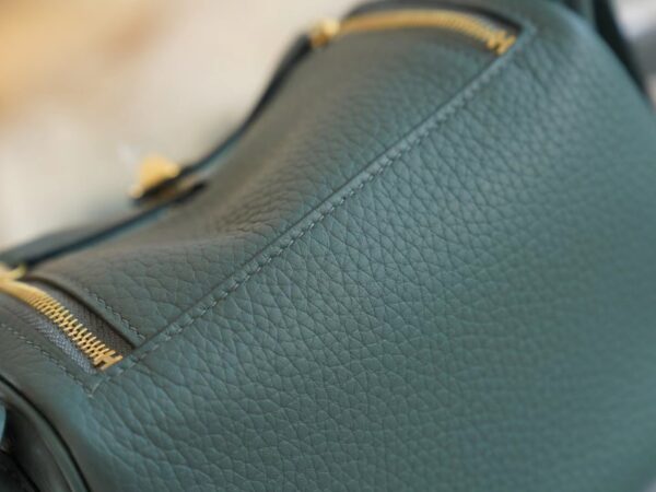 GPCMode Hermes Factory 63 Vert Amande Clemence Leather Mini Lindy19CM