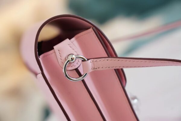 GPCMode Hermes Factory 3Q Rose Sakura Swift Leater Roulis Mini18cm Silver Hardware