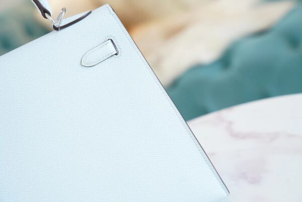 GPCMode Hermes Kelly Kelly 25CM T0 Blue Brume Epsom Leather Gold/Silver Hardware