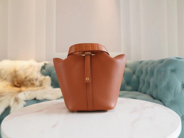 GPCMode Factory Hermes 36 Brique Clemence Leather Picotin18CM Touch Gold Hardware