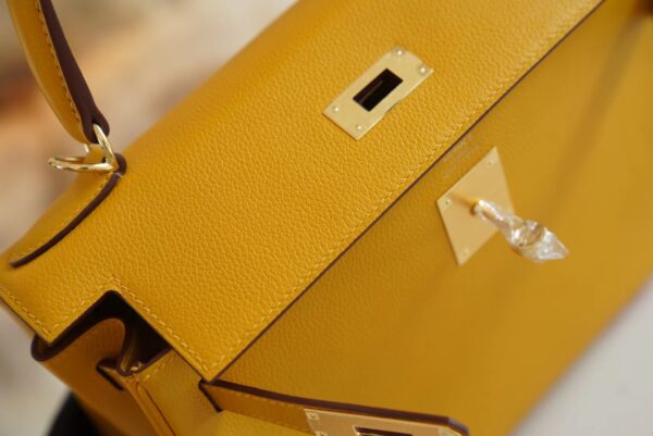 New GPCMode Hermes 9D Amber Evercolor Kelly Bag 28CM Gold Hardware