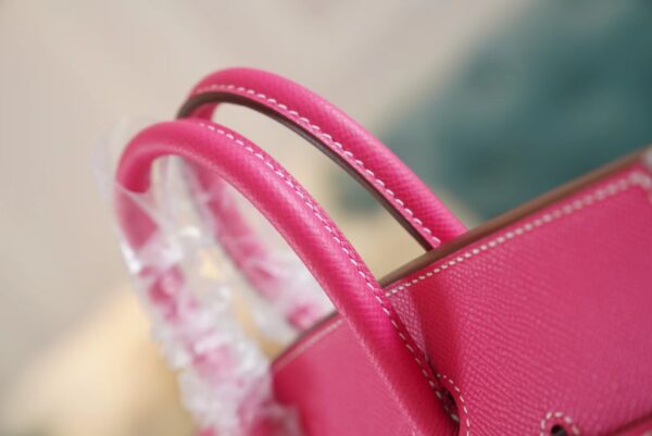 Hermes Handmade Boutique E5 Rose Tyrien Epsom Leather Birkin25CM Silver Hardware