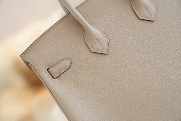 Full Handmade Hermes Birkin25CM CK81 Gris Tourterelle Togo Leather Silver Hardware