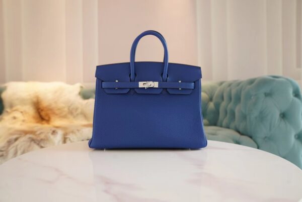 New Arrival Hermes 71 Blue France Togo Leather Birkin25CM Silver Hardware