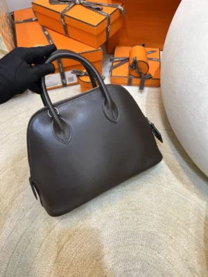 Singapore Kuala Lumpur Hermes Box Leather Bolide 25CM 46 Ebene Silver Hardware