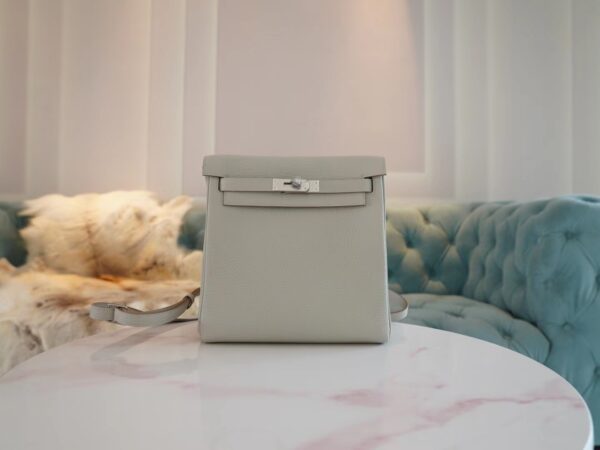 Hong Kong Hermes Kelly Ado 22cm Clemence 80 Gris Pearl Silver Hardware