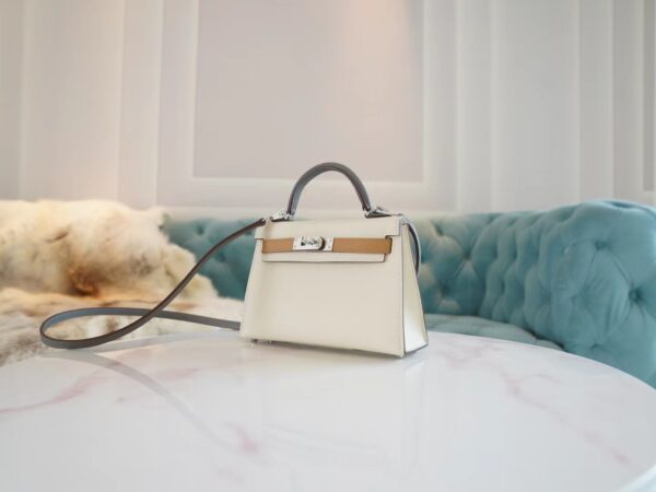 GPCMode Factory Hermes Mini Kelly II 19CM I2 Nata/0L Gris Meyer/0M Chai Epsom Leather