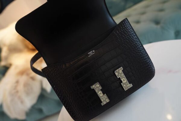 GPCMode Hermes Matte Crocodile Constance 24CM CK89 Nior Lizard Buckle