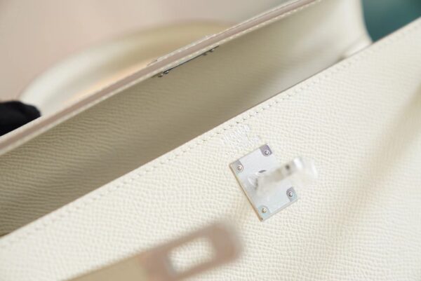 GPCMode Factory Hermes Kelly 25CM C10 Craie Epsom Leather Silver Hardware