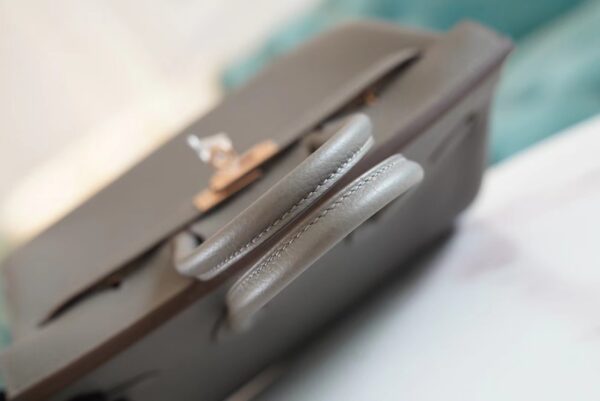 Hermes Handmade Boutique 8F Etain Togo Leather Birkin25CM Rose Gold Hardware