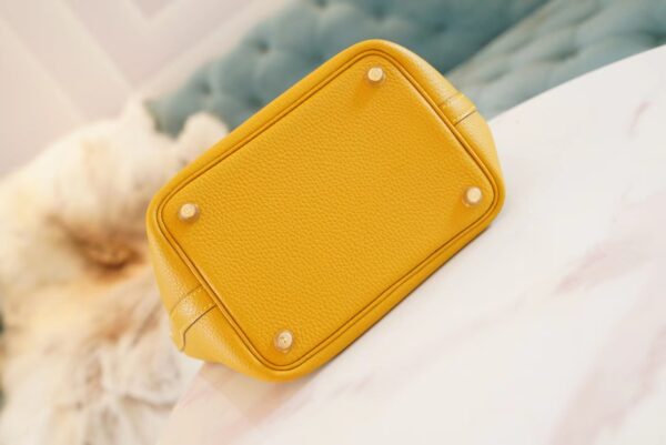 GPCMode Factory Hermes Picotin Bag18CM 9D Amber Clemence Leather Silver Hardware