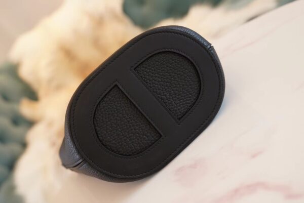 GPCMode Hermes In The Loop18CM CK89 Black Clemence Leather Silver Hardware