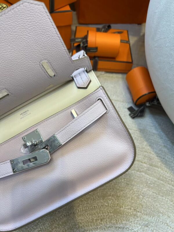 Handmade Hermes Jypsiere Mini 23CM 09 Mauve Pale Evercolor Silver Hardware