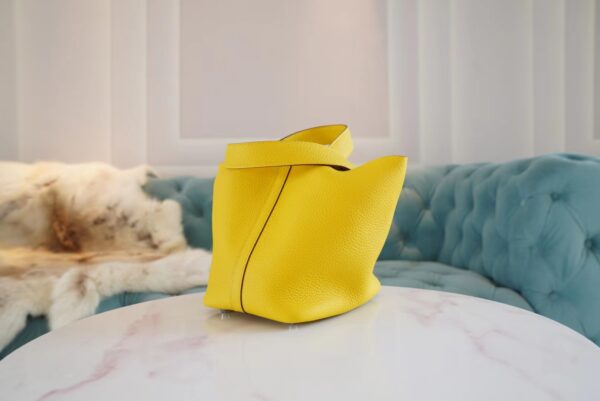 New GPCMode Hermes Picotin18CM 9O Naples Yellow Clemence Leather Silver Hardware