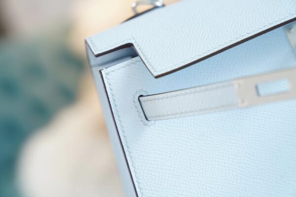 GPCMode Hermes Kelly Kelly 25CM T0 Blue Brume Epsom Leather Gold/Silver Hardware