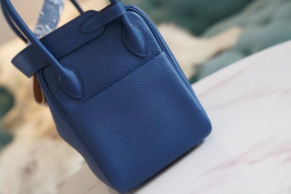 Discount Hermes Lindy 26CM S4 Deep Blue Clemence Leather Silver Hardware