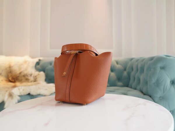 GPCMode Factory Hermes 36 Brique Clemence Leather Picotin18CM Touch Gold Hardware