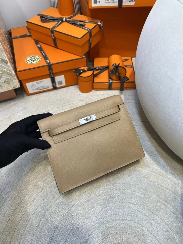 UK London Hermes 0M Chai Kelly Danse 22CM Evercolor Silver Hardware