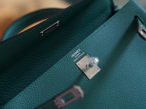 GPCMode Hermes Z6 Malachite Kelly 28CM Evercolor Leather Silver Hardware
