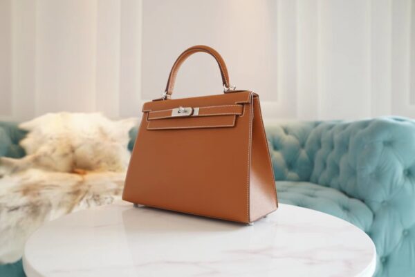 GPCMode Hermes CK37 Gold Kelly 28CM Epsom Leather Women’s Bag Silver Hardware
