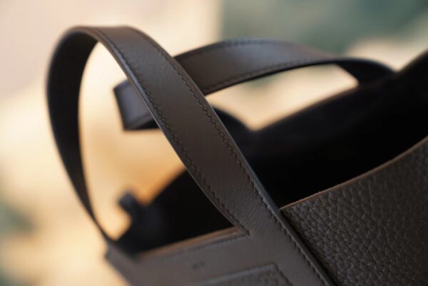 Full Handmade Hermes CK89 Black In The Loop18CM Clemence Leather Gold Hardware