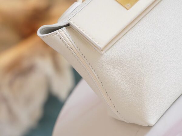 Full Handmade Hermes 01 Blanc & I2 Nata Evercolor Mini Kelly 24/24 Gold Hardware