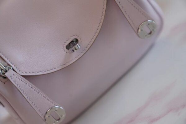 GPCMode Factory Hermes 09 Mauve Pale Mini Lindy 19CM Swift Leather Silver Hardware