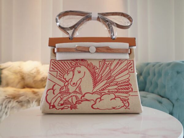 GPCMode Hermes Herbag 31CM Beige Canvas CK37 Gold Barenia Silver Hardware